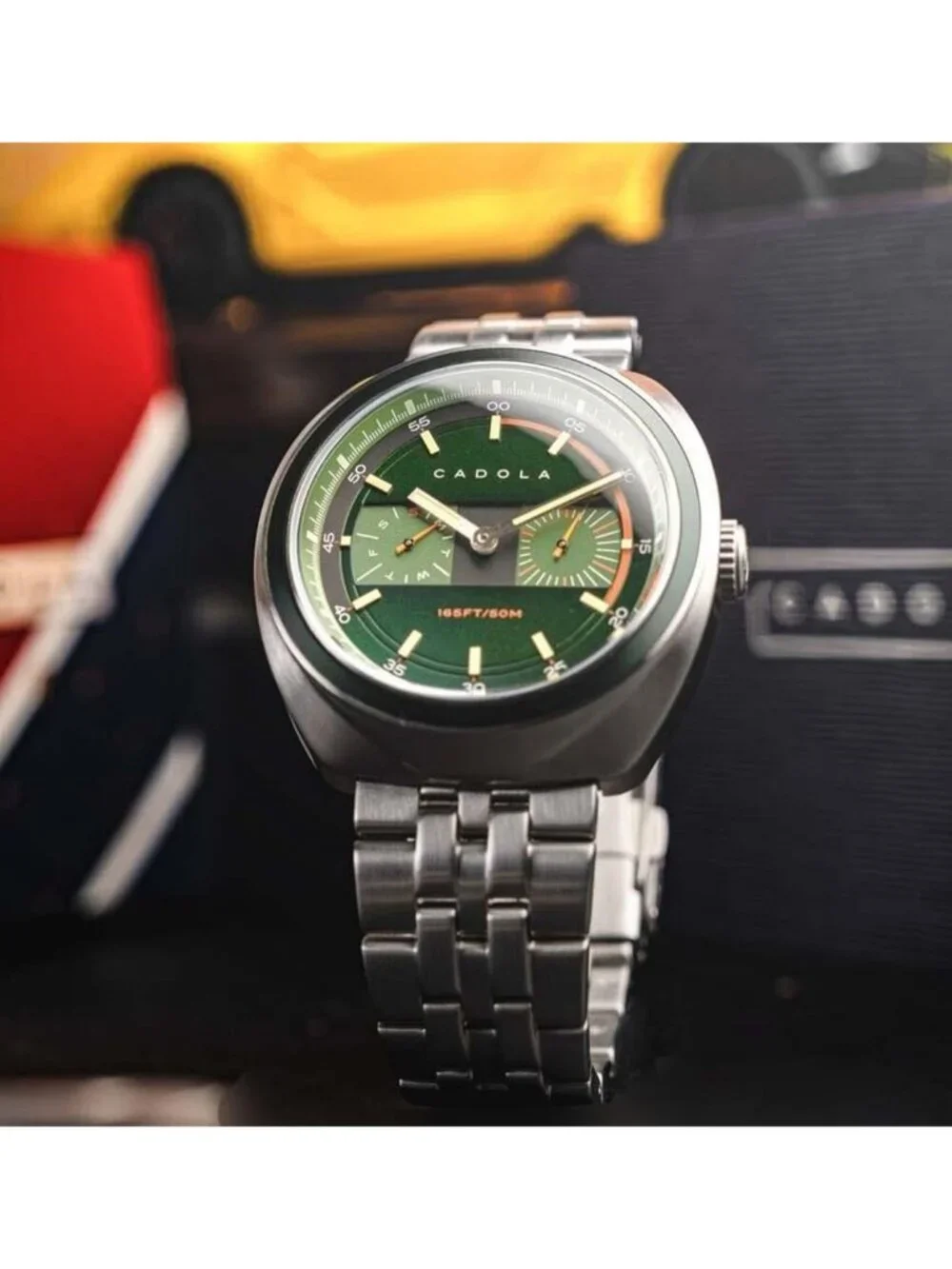 NWT Cadola Giulia GMT Quartz Green Dial Men's Watch